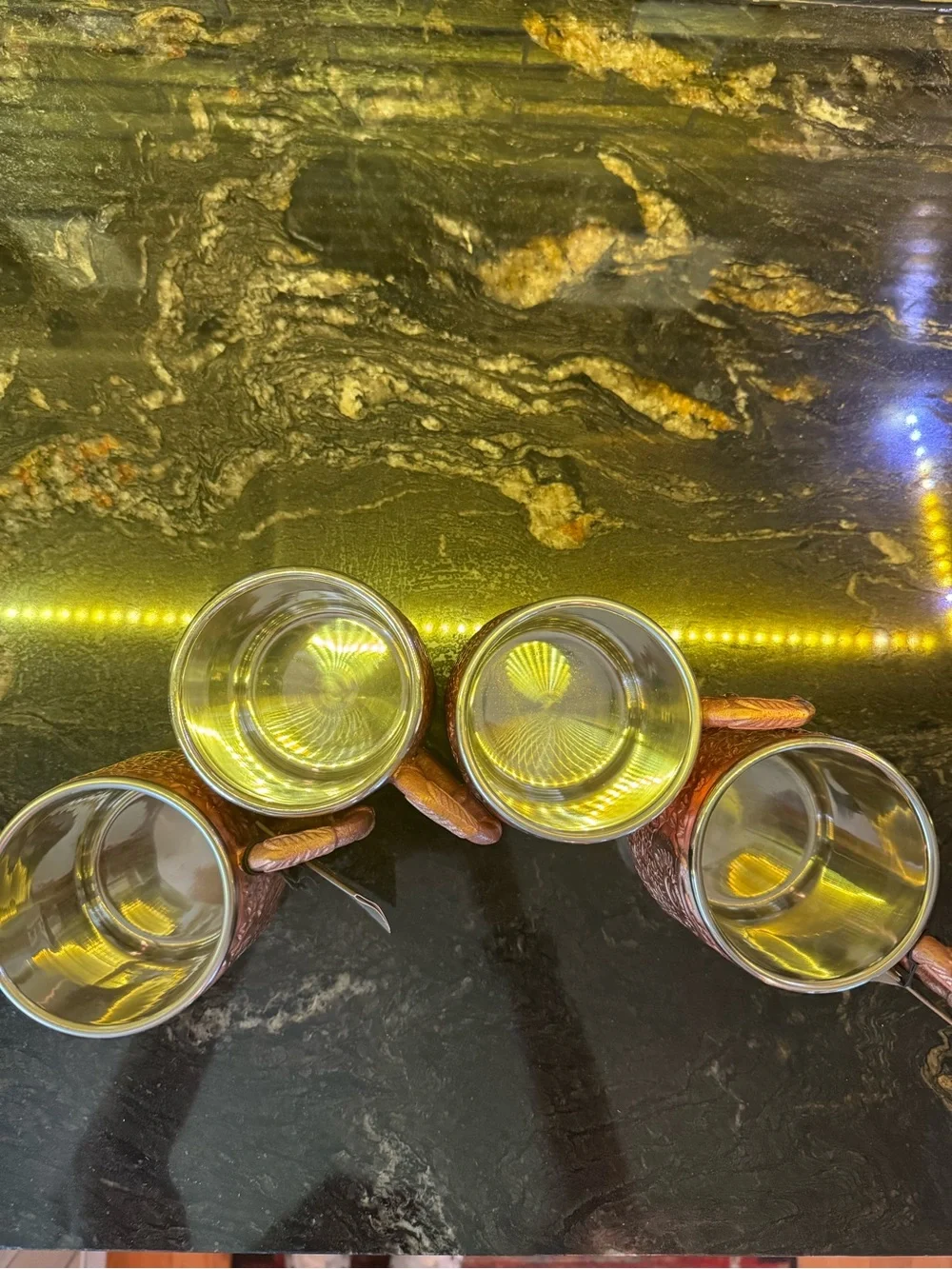 Pier 1 Copper-Tone Owl Moscow Mule Mugs - Set of 4